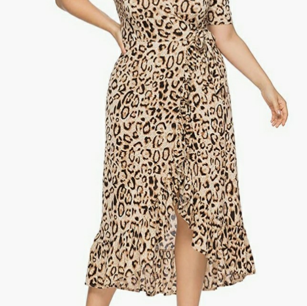 Animal print wrap dress